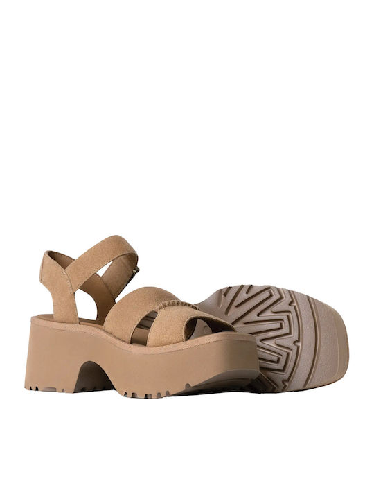 New Heights Ankle Strap Sandal Suede Sandals MUSTARD SEED