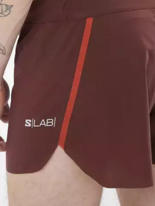 S Lab Αθλητική Ανδρική Βερμούδα Decadent Chocolate, Fiery Red