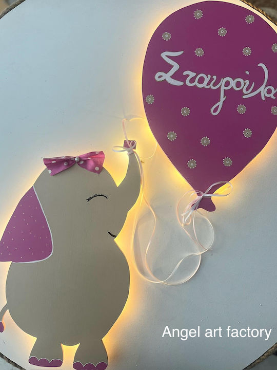 Wooden Kids Wall Light "Elephant Balloon"