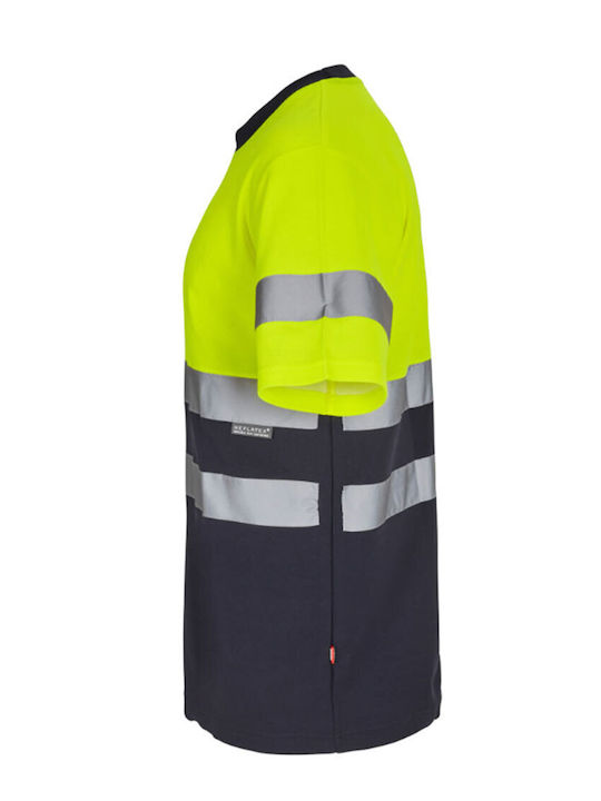 Cămașă Hi Vis în Două Tonuri 305613 Velilla Albastru Marin Galben