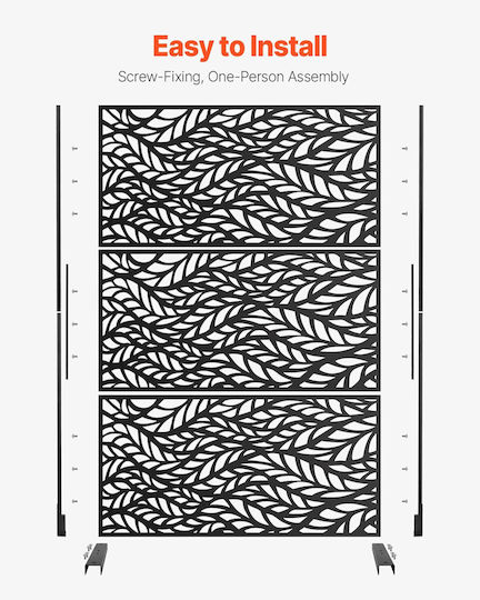 Vevor Metallzaunpaneel in Schwarz Farbe 1.82x1.19m