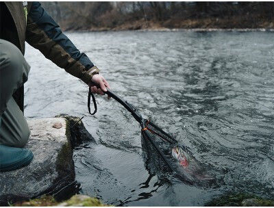 Delphin Foldspin Spinning Trout Net Foldable 40x40 Cm Eco Mesh Total Length 70 Cm