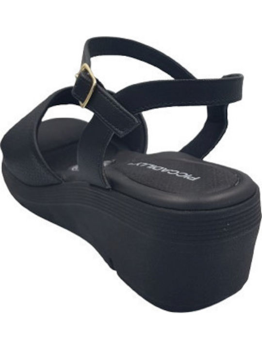 Sandal Anatomische Damenplattformen Schwarz
