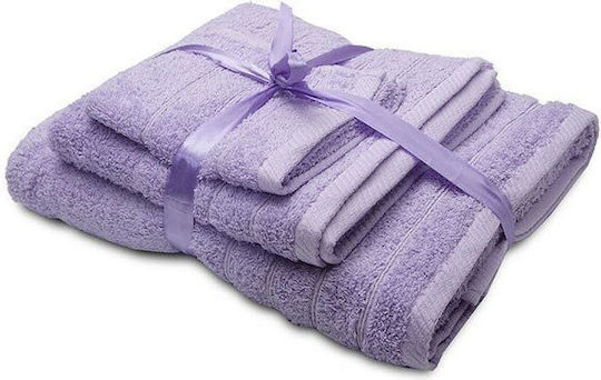 Sunshine Σετ Πετσέτες Μπάνιου 3τμχ Dory Levander Βάρους 600gr/m²