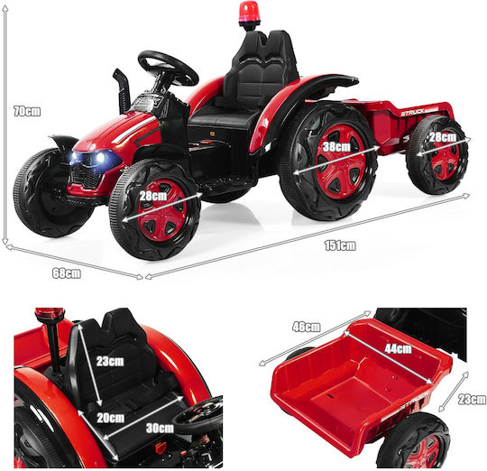 Elektrisch mit Anhänger 12 Volt Rot