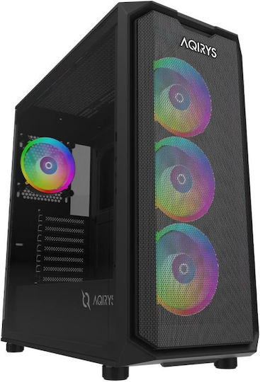 Aqirys Wezen PRO Gaming Middle Tower Carcasă Calculator cu Fereastră Laterală și Iluminare RGB Negru
