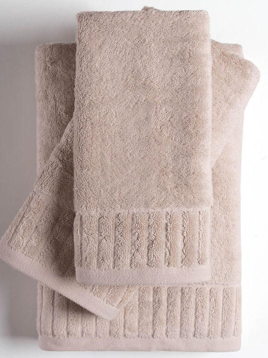 Silk Fashion Bath Towel Melody 75x150cm Beige Weight 600gsm