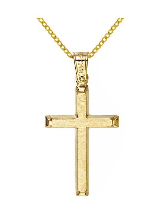Papoulidis Jewellery Men's Gold Cross 14K Double Sided