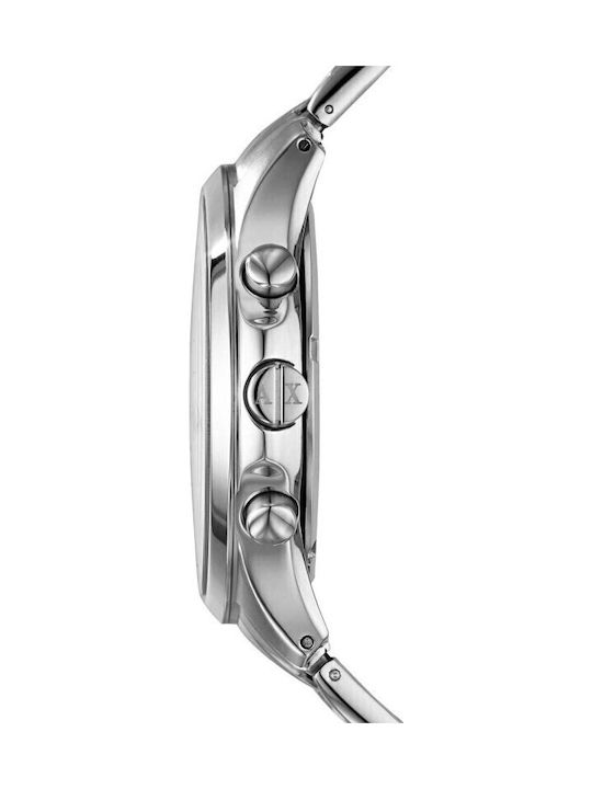 Armani Exchange Hampton Herrenuhr 46mm Chronograph Batterie mit Silber Rostfreier Stahlarmband