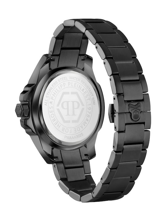Philipp Plein The $kull Men's Battery Watch With Black Metal Bracelet