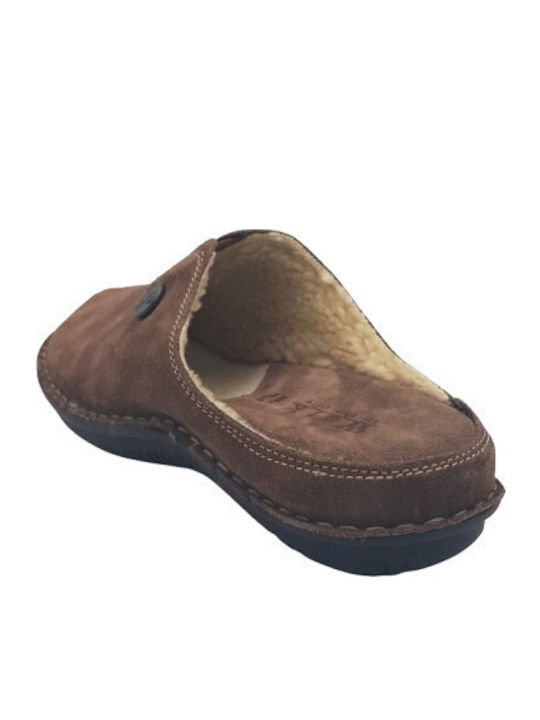 Anatomical Leather Women's Slippers Brown