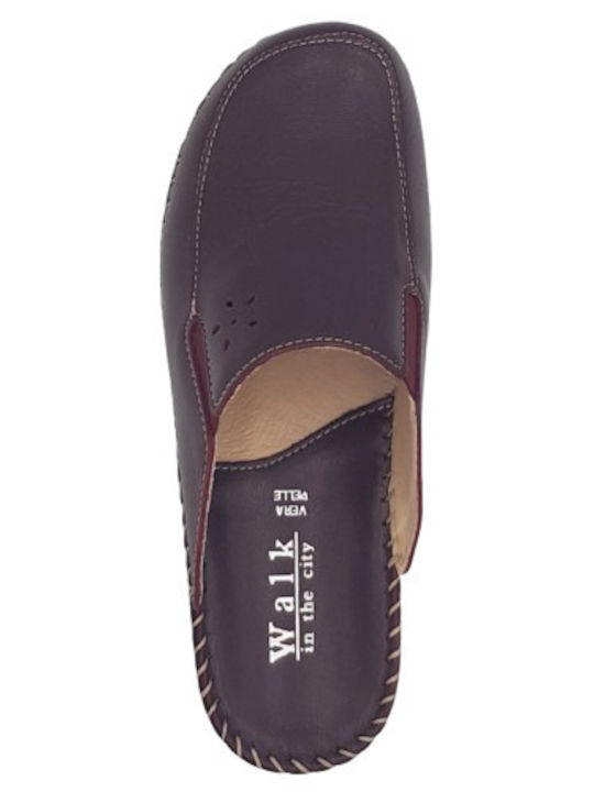 Anatomical Leather Women's Slippers Burgundy