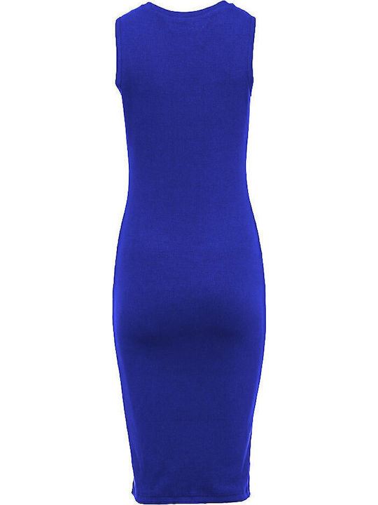 Midi Knitted Blue Dress