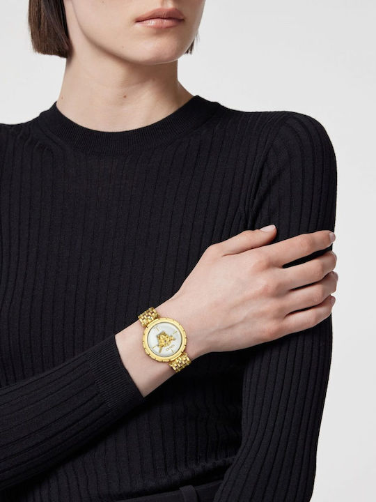 Versace Medusa Damen Uhr mit Gold Metallarmband