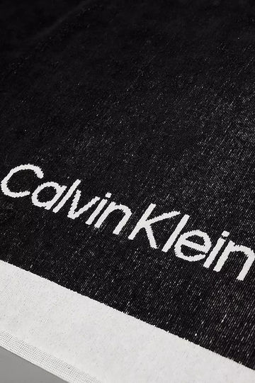 Calvin Klein Πετσέτα Θαλάσσης Βαμβακερή Μαύρη 170x90εκ.