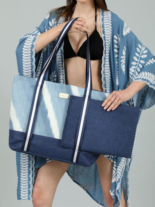Doca Fabric Beach Bag Blue Doca Fabric Beach Bag Blue