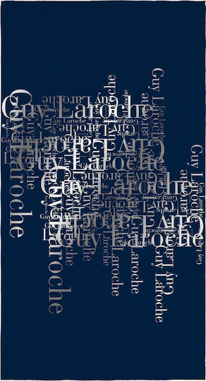 Guy Laroche Velour Printed Blue Beach Towel 175x100cm