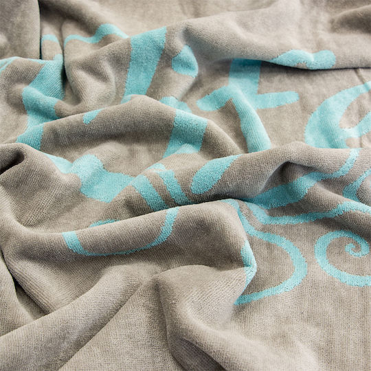 Lino Home Beach Towel Cotton Turquoise 160x86cm.