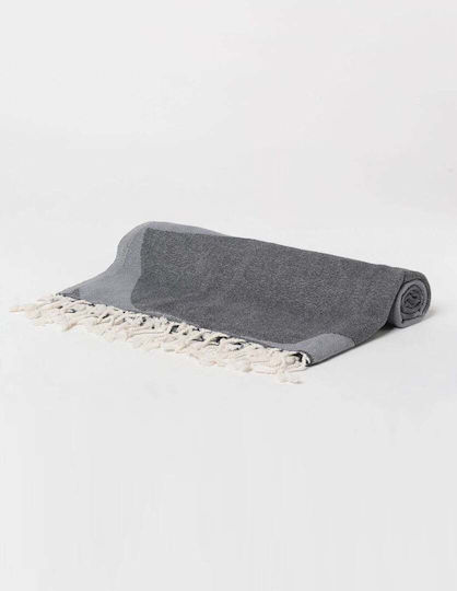 Diesel Beach Towel Cotton Gray with Fringes 180x180cm.