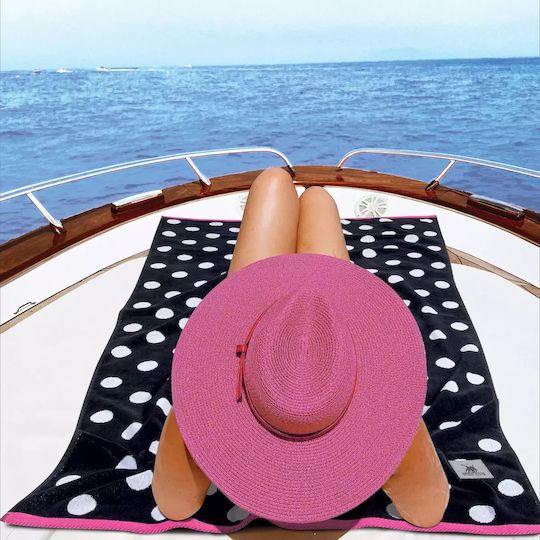 Greenwich Polo Club Beach Towel Cotton Black 170x90cm.
