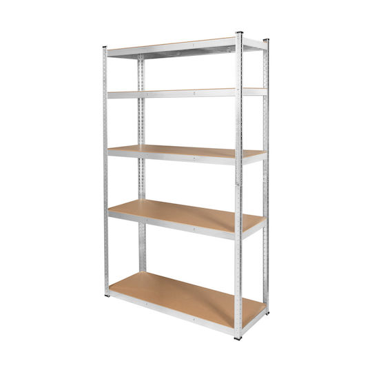 Rebel Dexion Verzinkt Regal 120x45x205cm mit 5 Regalen Gesamtbelastbarkeit 750kg