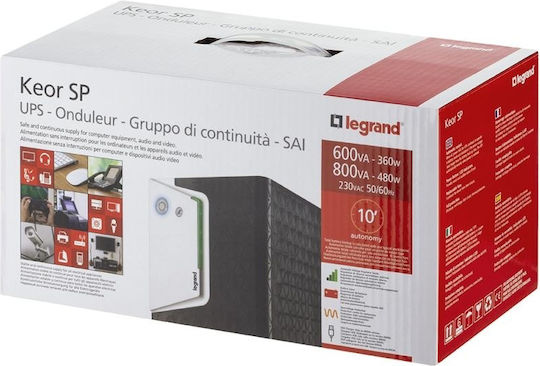 Legrand Keor SP UPS Line-Interactive 800VA 480W με 2 Schuko Πρίζες
