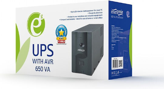 Energenie Unitate UPS-PC-652A Unitate UPS Linie Interactivă 650VA 390W cu 2 Prize IEC