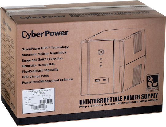 CyberPower UT2200EG UPS Line-Interactive 2200VA 1320W με 4 Schuko Πρίζες