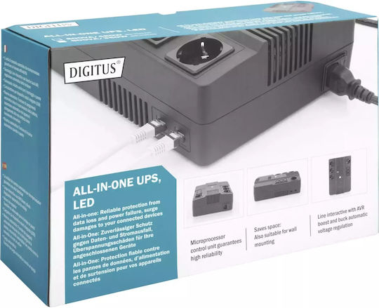 Digitus DN-170110 UPS Line-Interactive 600VA 360W με 7 Πρίζες