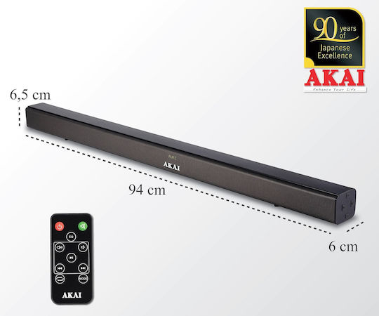 Akai Proffesional ASB-5L Саундбар 2 Bluetooth и HDMI 40W с Дистанционно Черен