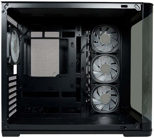 LC-Power Gaming 8001B Pro-Storm Light Midi Tower Κουτί Υπολογιστή με Πλαϊνό Παράθυρο και RGB Φωτισμό Μαύρο