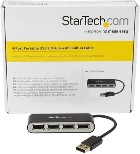 StarTech USB Hub 4 Ports USB 2.0 with USB-A Connection