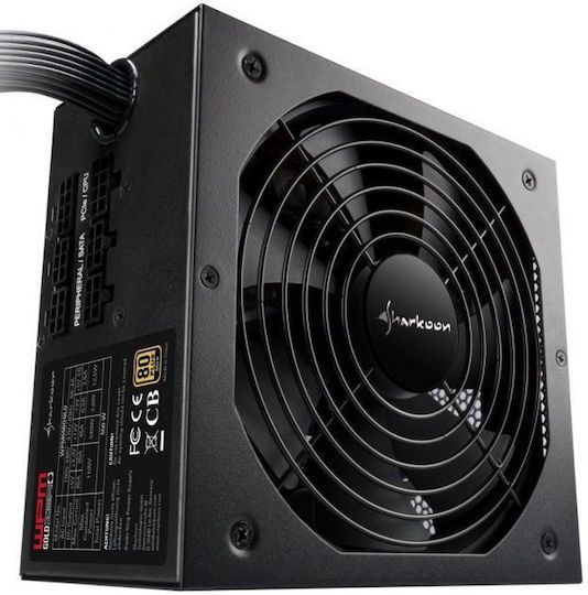 Sharkoon WPM Gold Zero 550W Μαύρο Τροφοδοτικό Υπολογιστή Semi Modular 80 Plus Gold