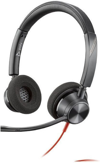 Poly Blackwire 3320 On Ear Multimedia Headphone with Microphone USB-C