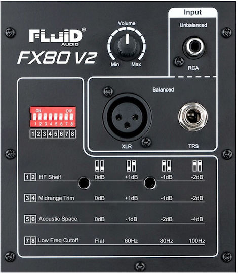 Fluid Audio FX80 V2 Ηχείo Studio Monitor 8" 110W (Τεμάχιο) Μαύρο