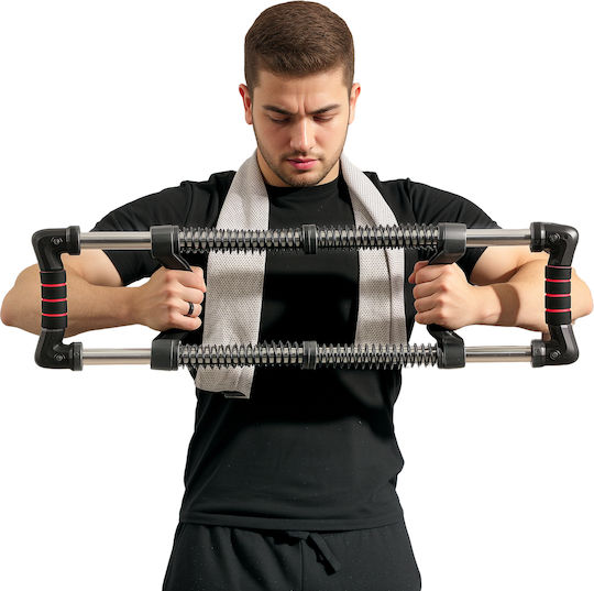 Sportnow Power Twister 4 Springs Resistance 10 to 80 kg Stainless Steel 80x22x5 cm Black A91-371v00bk