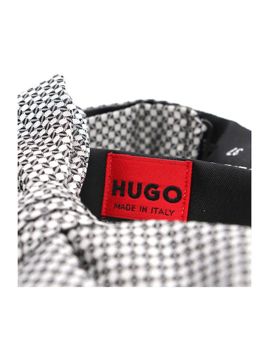 Hugo Fliege Elegantes Mikromuster Weiß-Schwarz