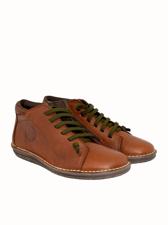 Leder Stiefeletten Damen Tabac Braun