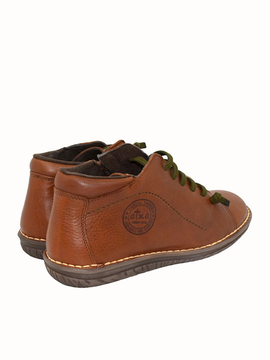 Leder Stiefeletten Damen Tabac Braun