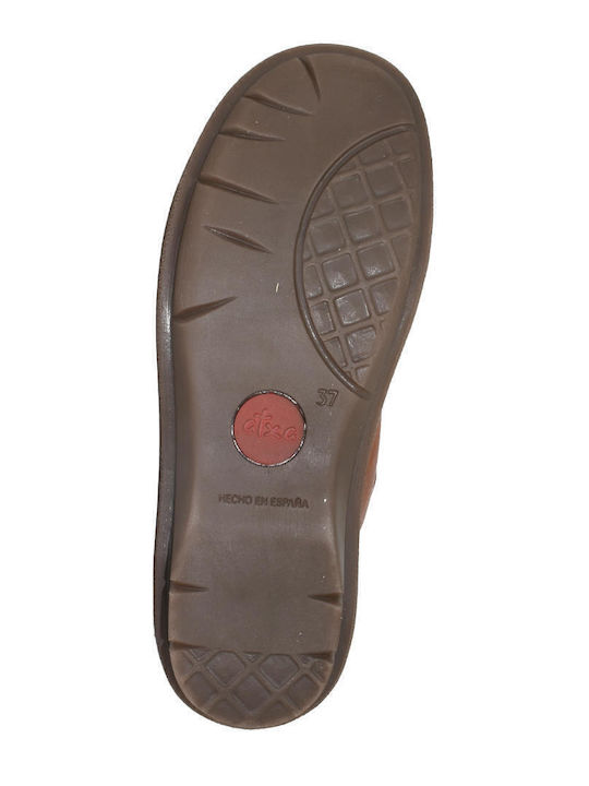 Leder Stiefeletten Damen Tabac Braun