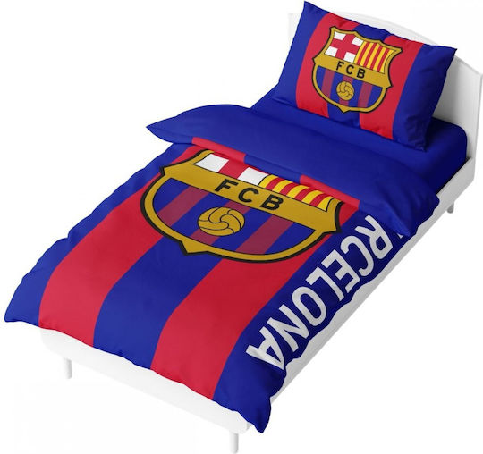 F.C. Barcelona Set Kids Duvet Cover Single with Pillowcase Multicolored 135x200cm