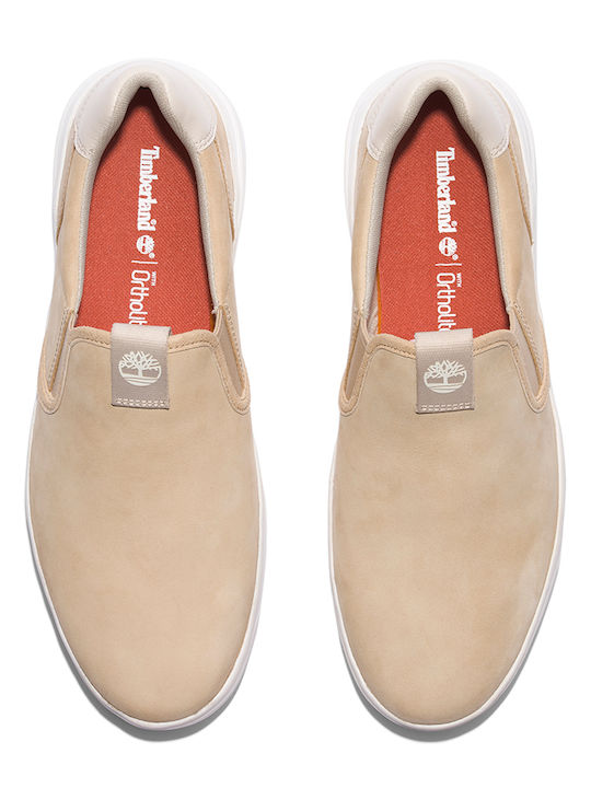 Seneca Bay de piele Slip-on-uri pentru bărbați Bej