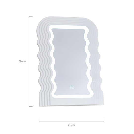 Flamingueo Makeup Mirror Wall with Light 3x3cm White