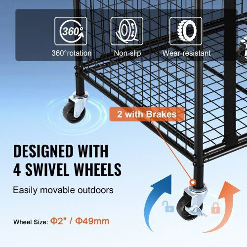 Locked Ball Storage Cart Vevor Indoor Outdoor Space Ql201922ycdl7ul46v0