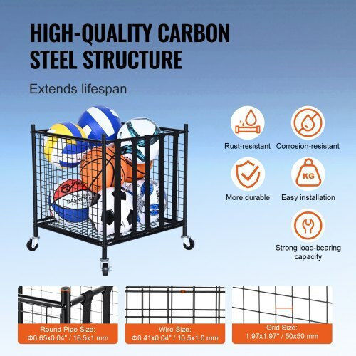 Locked Ball Storage Cart Vevor Indoor Outdoor Space Ql201922ycdl7ul46v0
