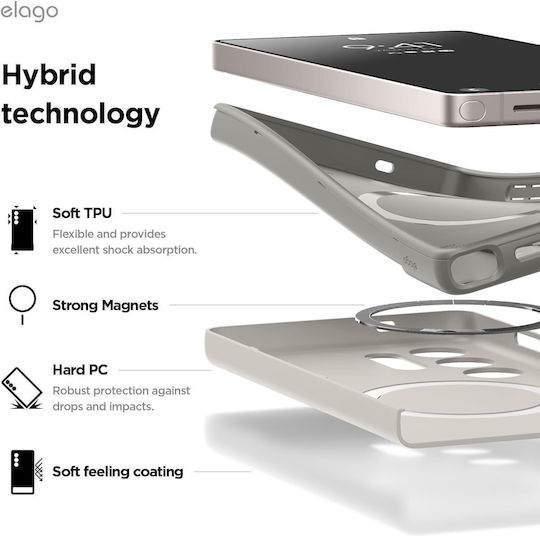 Elago Glide Back Cover Πλαστικό / Σιλικόνης Stone / Medium Grey (Galaxy S25 Ultra)