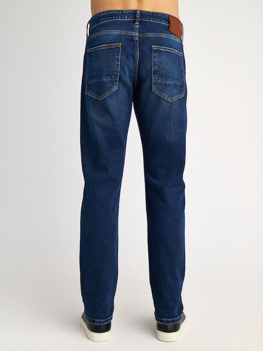 Hardy Men's Jeans Pants with Regular Straight Fit Navy Blue