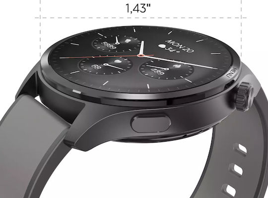 HAMA 9000 47mm Smartwatch με SIM και Παλμογράφο (Γκρι)