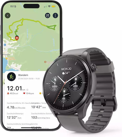 HAMA 9000 47mm Smartwatch με SIM και Παλμογράφο (Γκρι)