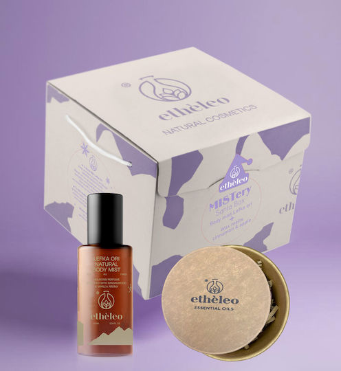 Etheleo Mistery Santa Box Спрей за тяло Lefka Ori 100 мл + Восъчни топчета Канела и Ябълка